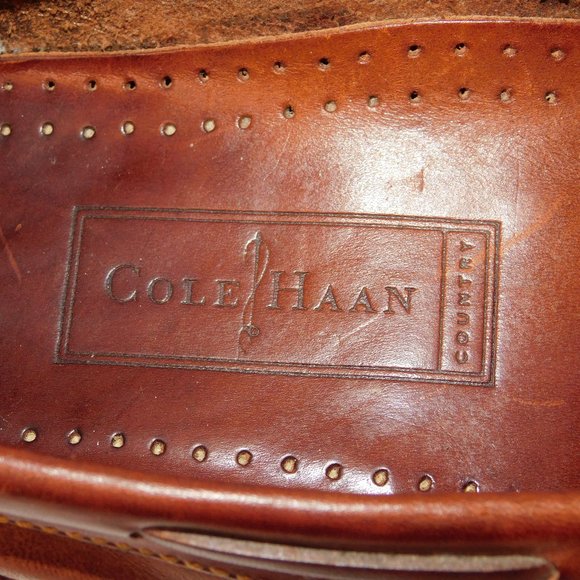 Cole Haan Country Slip On Brown Leather Loafer With Tassels Size 8.5